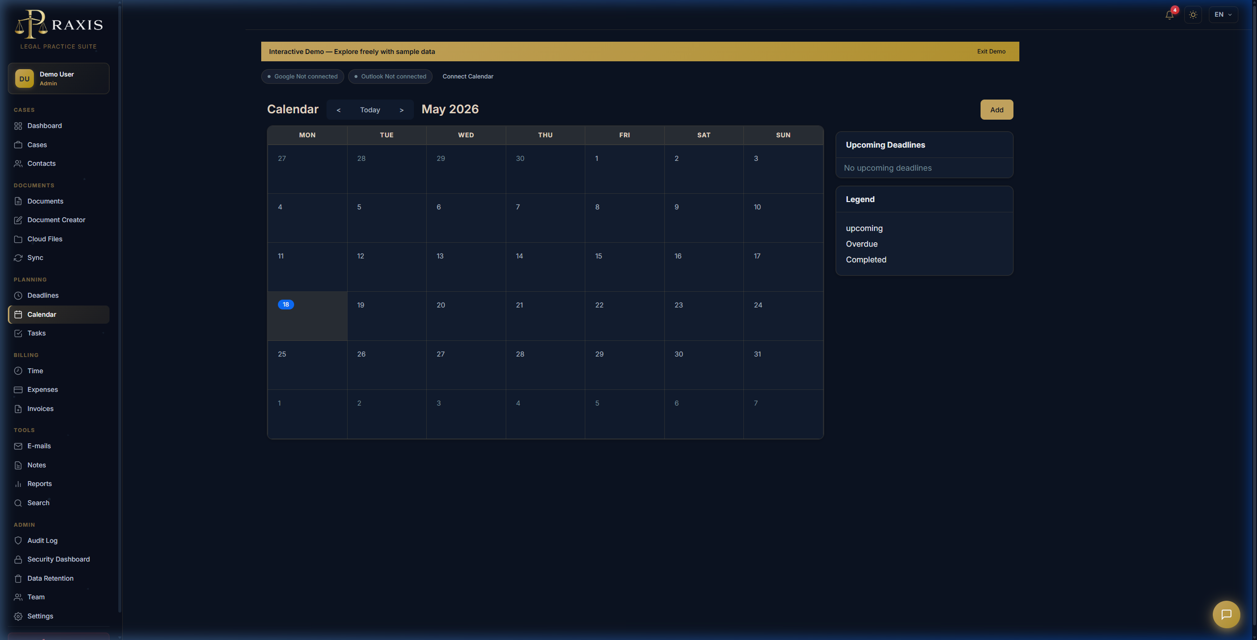 Calendar view