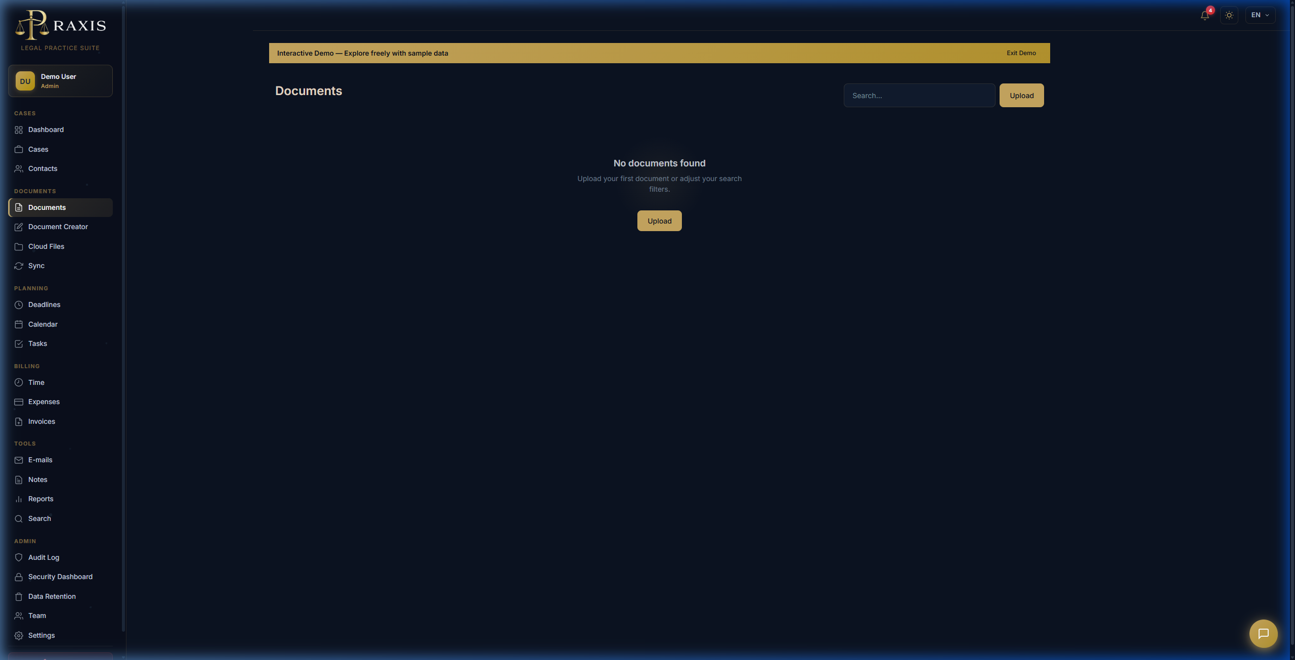 Documents page